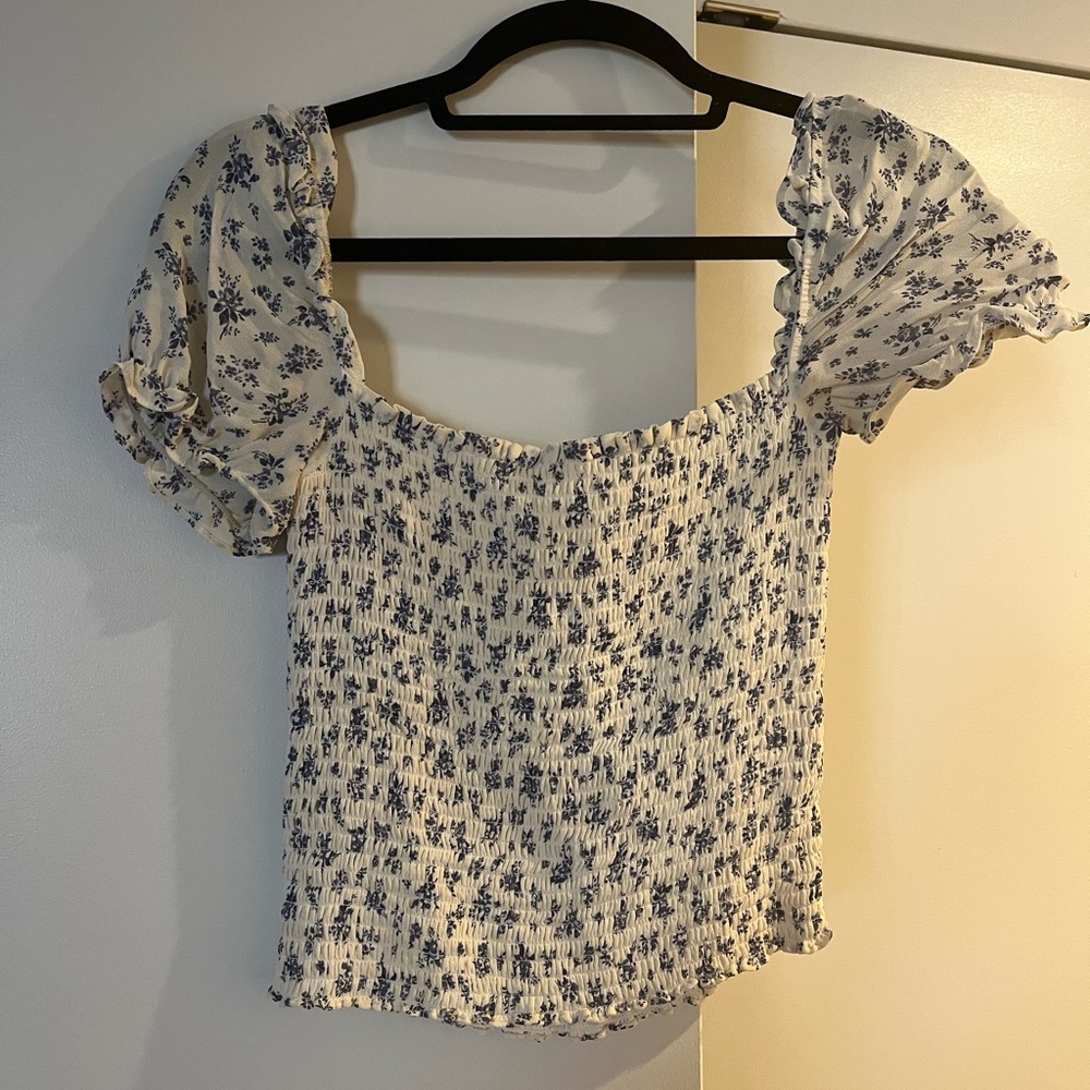 Reformation floral ruche top